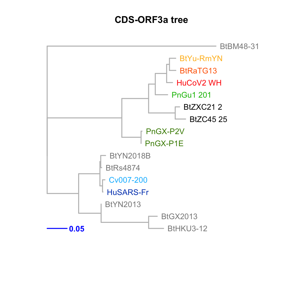 Feature-specific tree.  The tree was inferred by maximum likelihood apprroach (PhyML) based on a progressive multiple alignment (clustalw). 